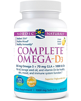 Nordic Naturals Complete Omega D3 565 mg, Smak cytrynowy, Kapsułki
