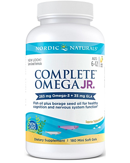 Nordic Naturals Complete Omega Junior 283 mg Lemon, Miękkie kapsułki z kwasami Omega 3-6-9 dla dzieci, Smak cytrynowy
