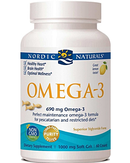 Nordic Naturals Omega-3 690 mg, Smak cytrynowy, Kapsułki