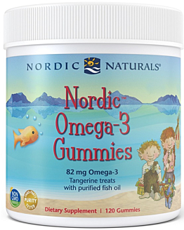 Nordic Naturals Nordic Gummies Tangerine Treats Kwasy Omega-3 dla dzieci, 120 szt. 