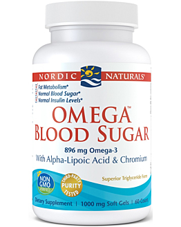 Nordic Naturals Omega Blood Sugar 896 mg,Preparat wspierający kontrolę poziomu glukozy we krwi, Kapsułki