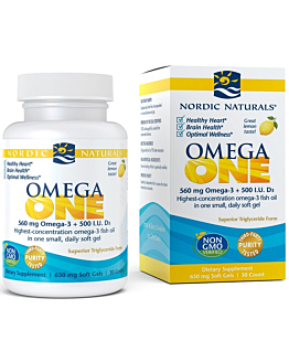 Nordic Naturals Omega One 560 mg, Smak cytrynowy, Kapsułki