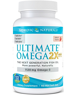 Nordic Naturals Ultimate Omega 2x Mini 1120 mg, Smak truskawkowy, Kapsułki