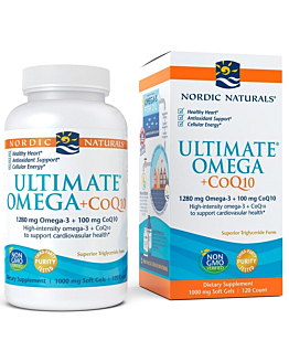 Nordic Naturals Ultimate Omega + CoQ10 1280 mg, Suplement diety z kwasami omega-3 i koenzymem Q10, Kapsułki
