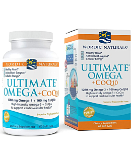Nordic Naturals Ultimate Omega + CoQ10 1280 mg, Suplement diety z kwasami omega-3 i koenzymem Q10, Kapsułki
