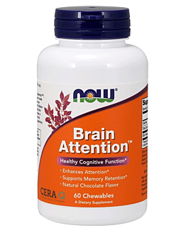 Now Foods Brain Attention, Kapsułki do rozgryzania i żucia