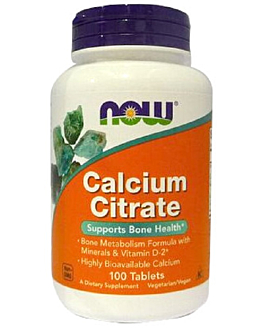 Now Foods Calcium Citrate With Minerals & Vitamin D-2, Preparat na wzmocnienie kości, Tabletki