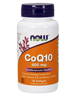 Now Foods CoQ10 With Vitamin E & Sunflower Lecithin 400 mg, Suplement diety z koenzymem Q10, wit. E i lecytyną, Kapsułki