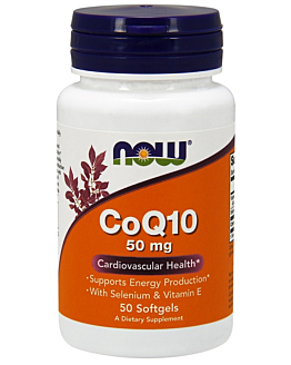 Now Foods CoQ10 With Selenium & Vitamin E 50 mg, Suplement diety z koenzymem Q10, selenem i wit. E, Kapsułki