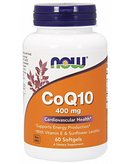 Now Foods Coq10 With Lecithin & Vitamin E 400 mg, Suplement diety z koenzymem Q10, lecytyną i wit. E, Kapsułki