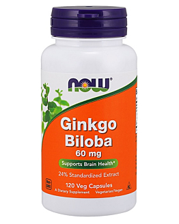 Now Foods Ginkgo Biloba 60 mg, Kapsułki