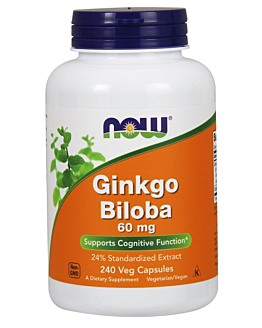 Now Foods Ginkgo Biloba 60 mg, Kapsułki