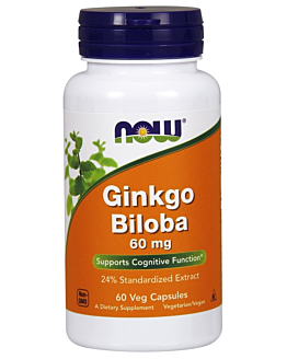 Now Foods Ginkgo Biloba 60 mg, Kapsułki