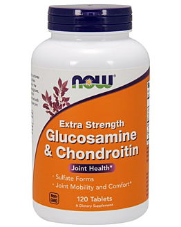 Now Foods Glucosamine & Chondroitin Extra Strength, Preparat na wzmocnienie stawów, Kapsułki
