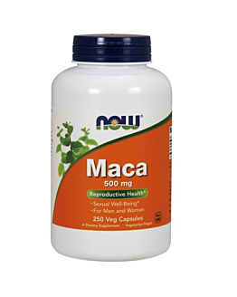 Now Foods Maca 500mg, Suplement diety wspomagający wydolność organizmu, Kapsułki