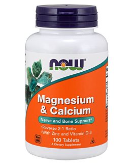 Now Foods Magnesium & Calcium with Zinc and Vitamin D3, Zestaw witamin i minerałów, Tabletki