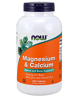 Now Foods Magnesium & Calcium with Zinc and Vitamin D3, Suplement diety z magnezem, wapniem, cynkiem i witamina D3, Tabletki