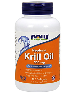 Now Foods Neptune Krill Oil 500 mg, Olej z kryla z kwasami omega-3, Kapsułki