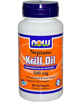 Now Foods Neptune Krill Oil 500 mg, Olej z kryla z kwasami omega-3, Kapsułki