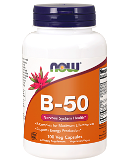 Now Foods Vitamin B-50, Kompleks witamin z grupy B, Kapsułki wegańskie