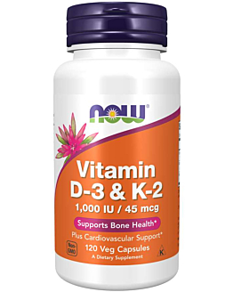 Now Foods Vitamin D-3 & K-2, Suplement diety z witaminą D3 i K2, Kapsułki