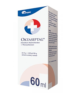 Oktaseptal (0,10 g + 2,00 g)/100 g aerozol na skórę, 60 ml