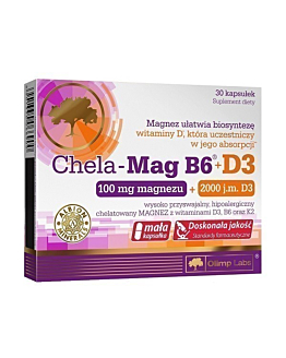 Olimp Chela-Mag B6 + D3, Suplement diety z magnezem, witaminą B6 i D, Kapsułki