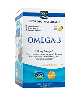 Nordic Naturals Omega-3 690 mg, Smak cytrynowy, Kapsułki