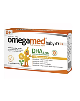 Omegamed Baby+D, DHA+Witamina D dla niemowląt i dzieci, Kapsułki twist-off