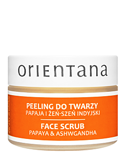 Orientana Naturalny kremowy Peeling do twarzy Papaja i Żeń-Szeń Indyjski