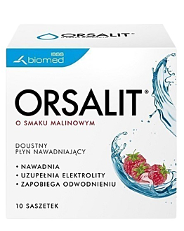 Orsalit Doustny płyn nawadniający o smaku malinowym Saszetki, 10 szt.