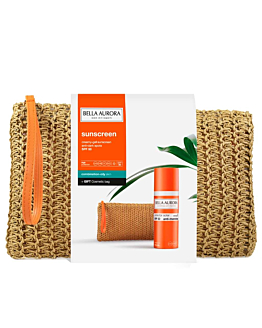 Bella Aurora Zestaw (Krem-żel przeciwsłoneczny SPF50+ 50ml + Kosmetyczka 1 szt)