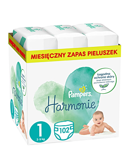 Pampers Harmonie Pieluchy (1) (2-5 kg), 102 szt.