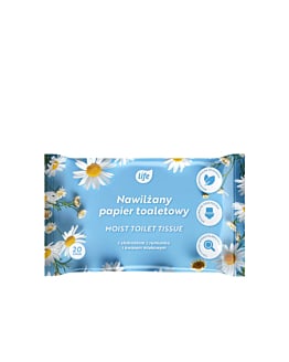 Life Nawilżany papier toaletowy, rumiankowy, 20 szt.