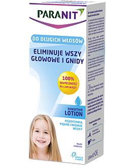 Paranit Sensitive Lotion, Płyn likwidujący wszy i gnidy, Do długich włosów
