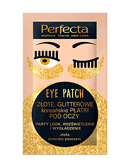 Perfecta Eye Patch, złote, glitterowe koreańskie płatki pod oczy