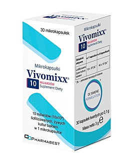 Vivomixx Micro, Suplement diety zawierający żywe kultury bakterii, Kapsułki