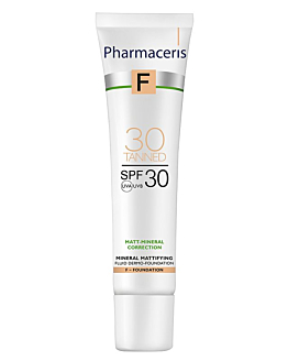 Pharmaceris F Fondotinta Minerale Dermocosmetico Opacizzante SPF 30, 30 Tanned