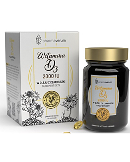 Pharmaverum Witamina D3 2000 IU w Oleju z Czarnuszki, Kapsułek
