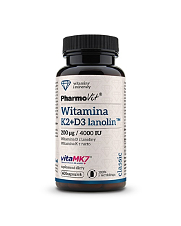 PharmoVit Classic Witamina K2 + D3 Lanolin 200 mcg/4000 IU Kapsułki