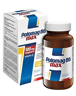 Polomag B6 Max, Suplement diety z magnezem i witaminą B6, Tabletki