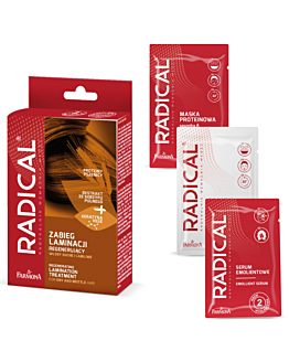 Radical Regenerujący zabieg laminacji włosów (Maska proteinowa 15ml +Booster keratynowy 15ml+ Serum 