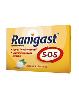 Ranigast S-O-S, Łagodzenie objawów refluksu żołądkowo-przełykowego, Tabletki do ssania