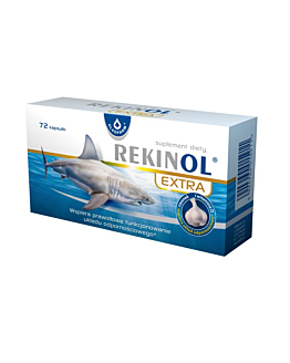 Rekinol Extra, Olej z wątroby rekina, witamina D i czosnek, Kapsułki