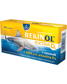 Rekinol Extra D3, Suplement diety na wzmocnienie odporności, Kapsułki