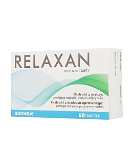 Relaxan, Suplement diety na uspokojenie, Tabletki