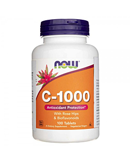 Now Foods Vitamin C 1000 With Rose Hips & Bioflavonoids, Suplement diety z witaminą C, Tabletki