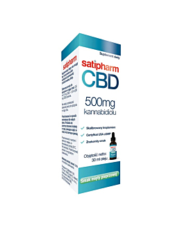 Satipharm CBD 500 mg Krople podjęzykowe, Smaku miętowy