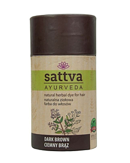 Sattva Ayurveda Naturalna Ziołowa Farba do włosów Ciemny Brąz
