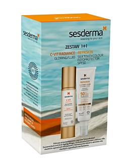 Sesderma Zestaw (C-VIT Radiance Krem rozświetlający 50ml + Repaskin Silk Touch Color SPF50 50ml)    